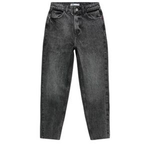 Sara Women's Black High Rise Mom Fit Denim Jeans Size 38 EUR( 6 US)